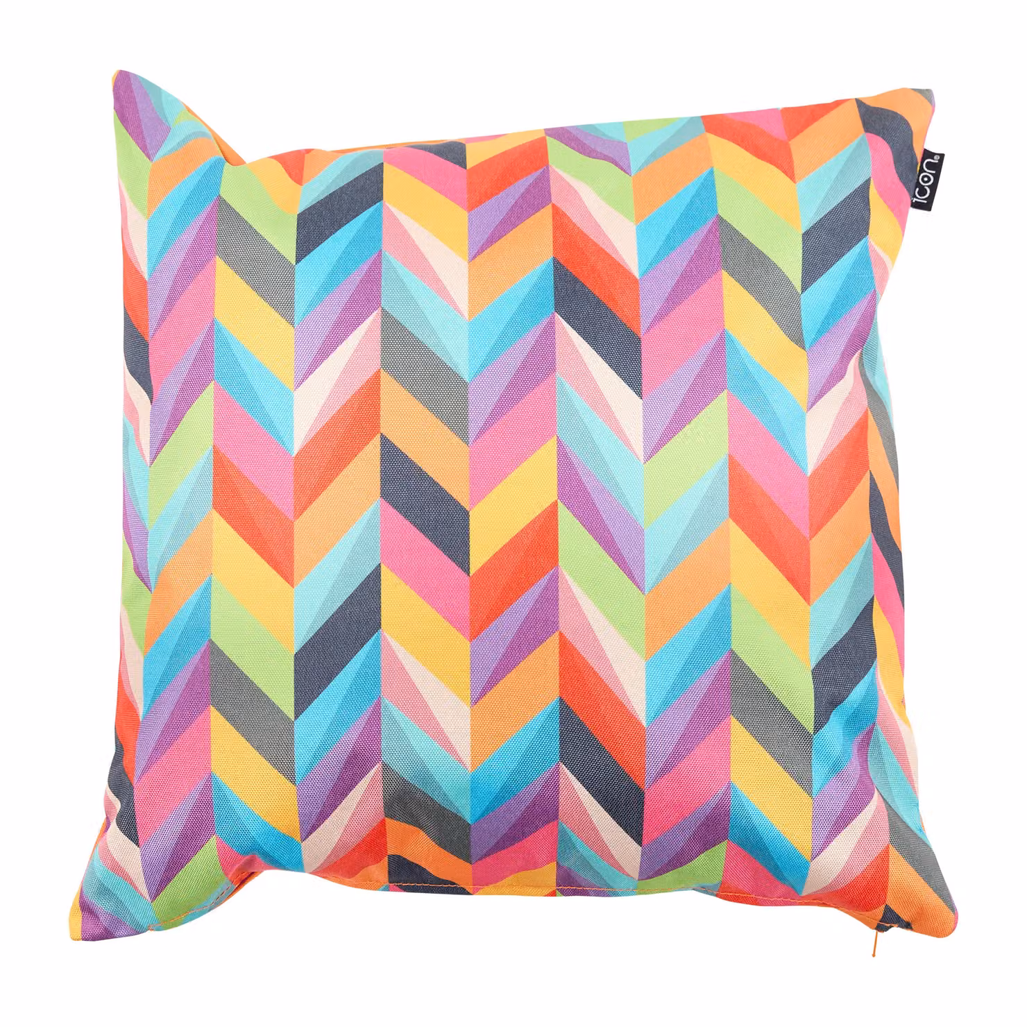 ICON Waterproof Indoor and Outdoor Herringbone Print Cushion, 4-Pack, Orange and Multicolour, W/D/H: 43 x 43 x 43 cm – 3
