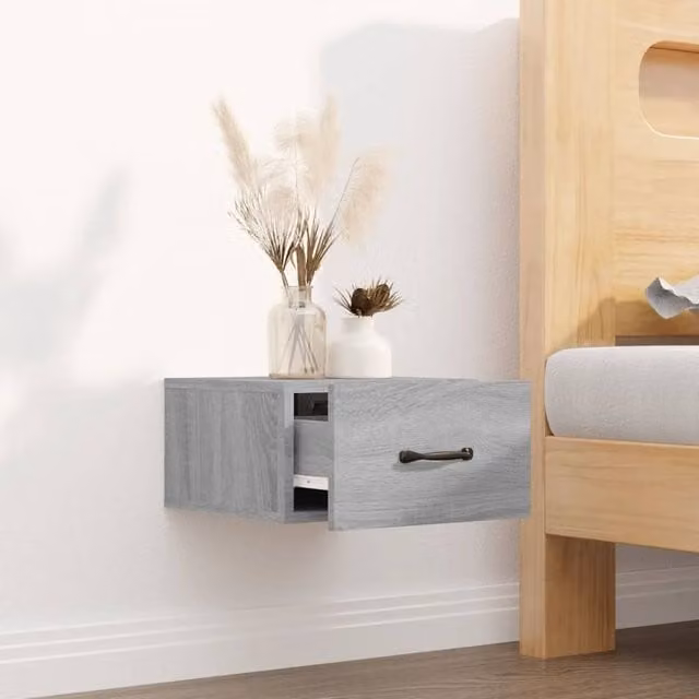 Berkfield Home Wall-mounted Bedside Cabinet in Grey Sonoma, W/D/H: 35 x 35 x 20 cm – 1