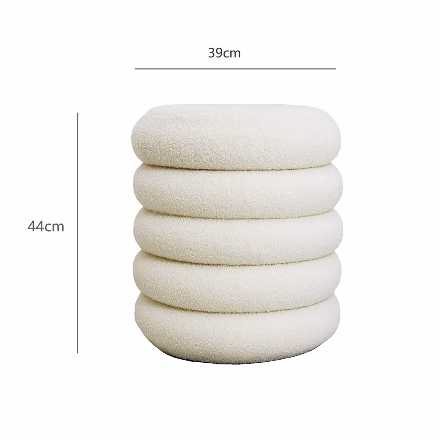 CARME HOME Daisy Ivory Teddy Bouclé Fabric Storage Stool – 2