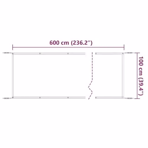 vidaXL Vertical Awning in Light Green Oxford Fabric, W: 100 cm, L: 600 cm – 3