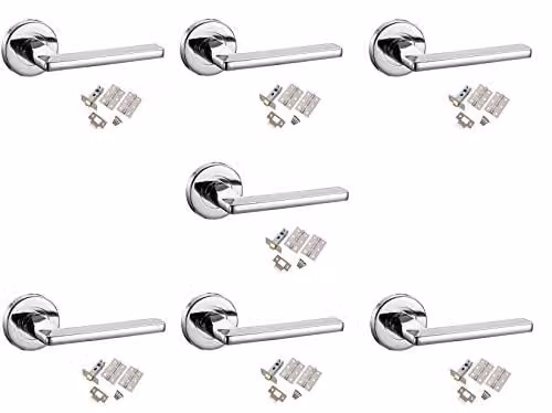 Golden Grace Victorian Scroll Latch Pack in Satin Brushed Chrome, 7 Sets