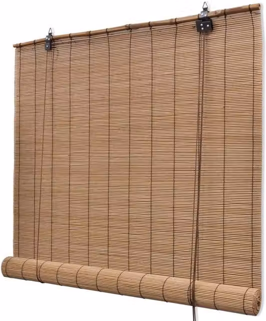Berkfield Home Brown Bamboo Roller Blinds W: 100 cm, H: 160 cm