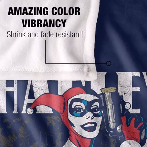 Warner Bros. Batman and Harley Quinn Super Soft Fleece Throw Blanket, Multicolour – 2