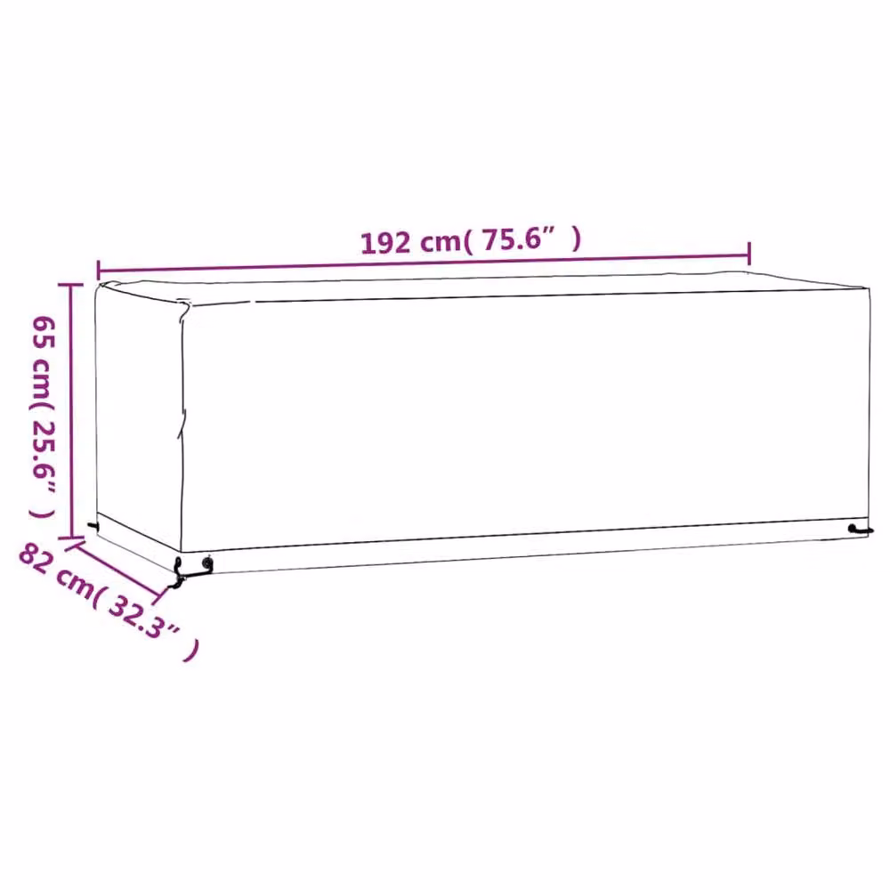 Berkfield Home Water-Repellent Rectangular Garden Furniture Covers, 2 Pack, Black, W/D/H: 192 x 82 x 65 cm – 5