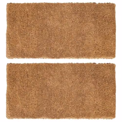 Nicola Spring Handmade Coir Door Mats, Pack of 2, Brown and Beige, W/D/H: 120 x 60 x 3 cm