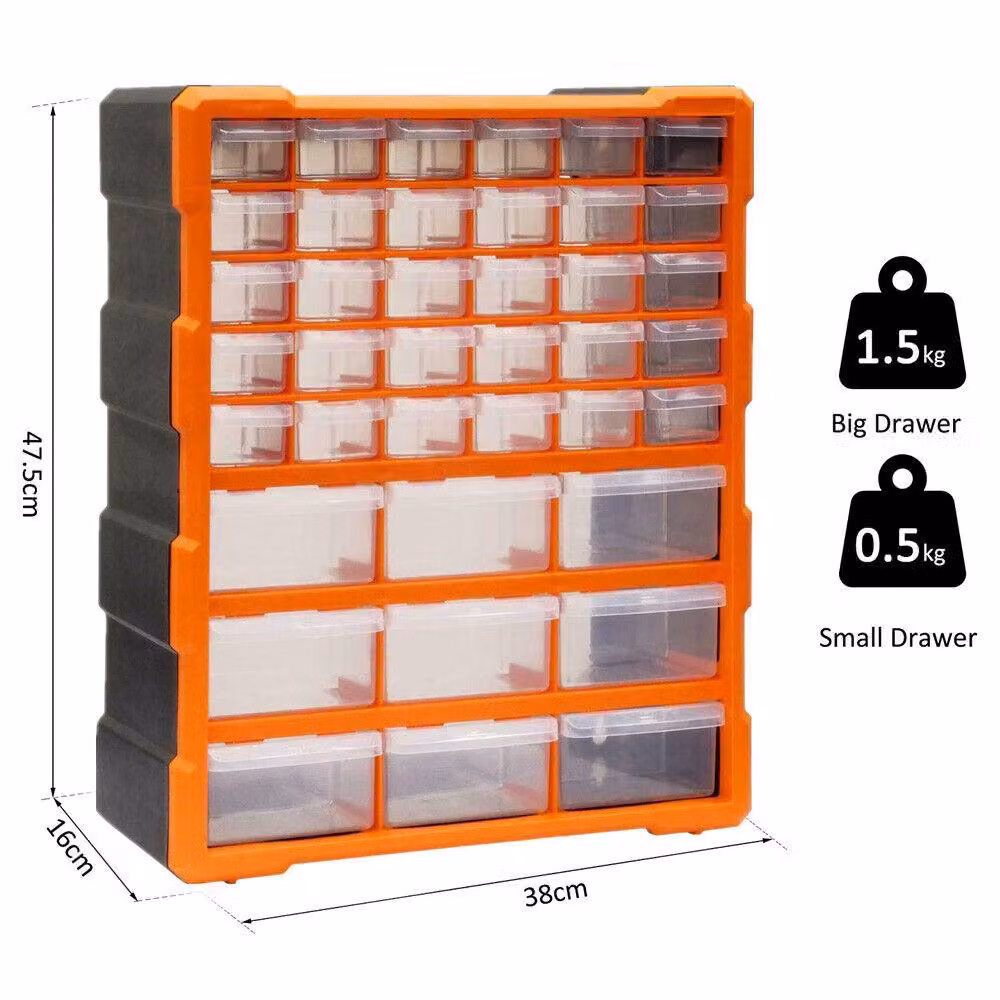 Dprodo 39-Drawer Plastic Storage Cabinet in Orange – 3