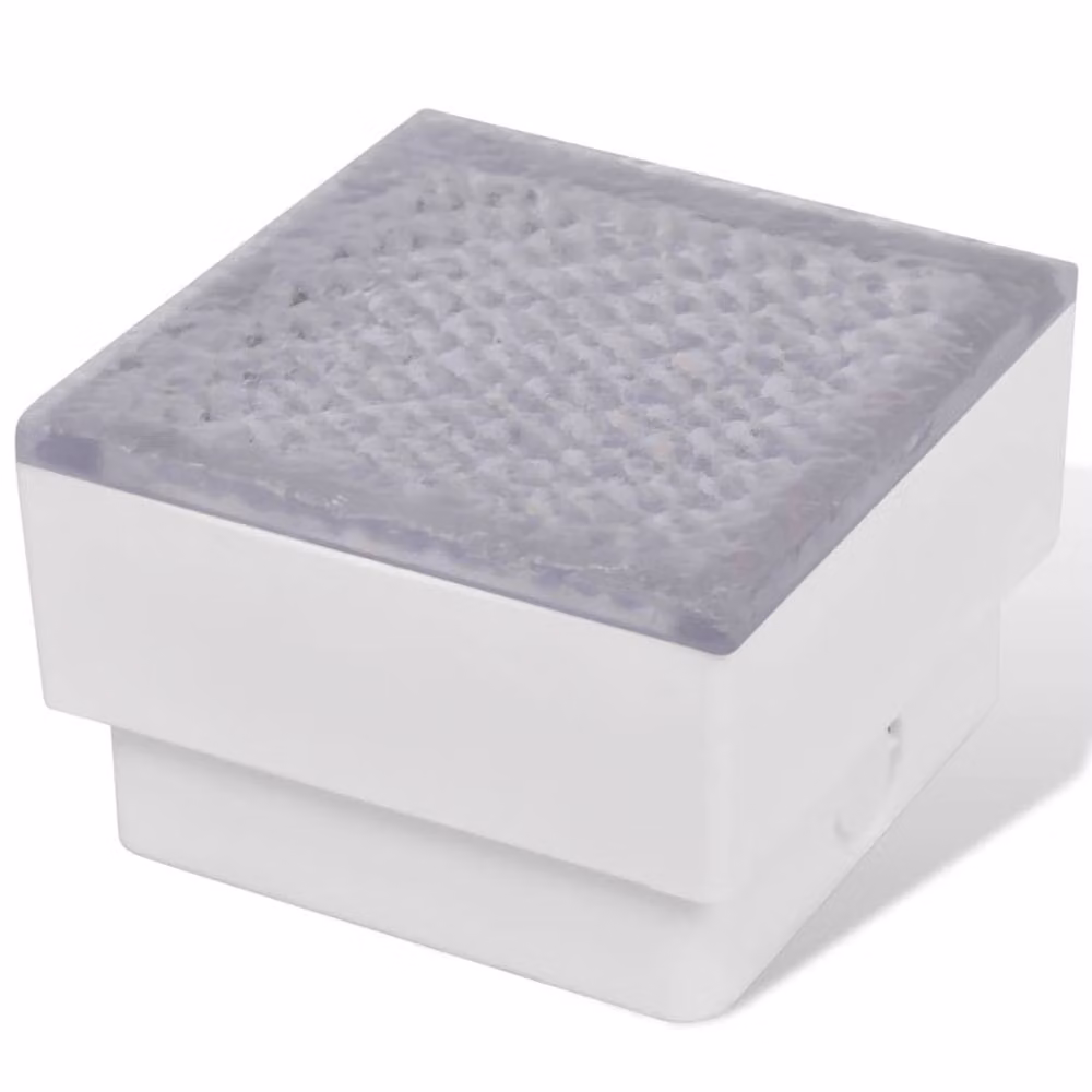 Berkfield Home White LED Inground Garden Lights, 6 Pack, W/D/H: 10 x 10 x 6.8 cm