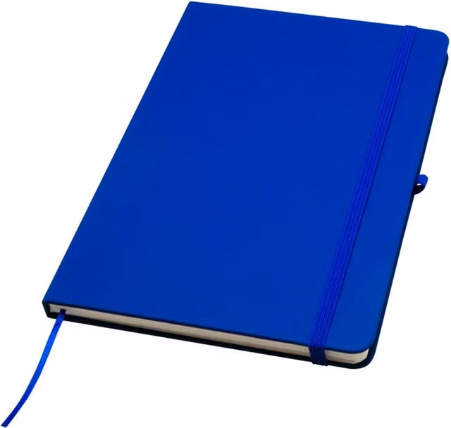 Generic A5 Lined Hardcover Notebook with Bookmark and Elastic Closure, Blue