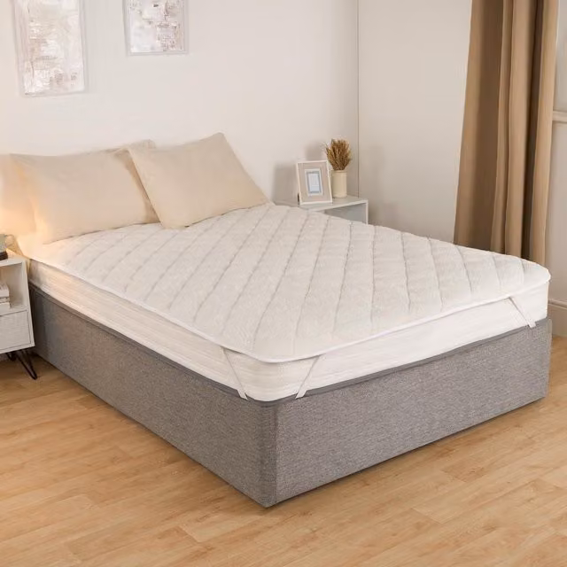 OHS Soft Thermal Teddy Fleece Plush Mattress Topper, W/D: 140 x 200 cm