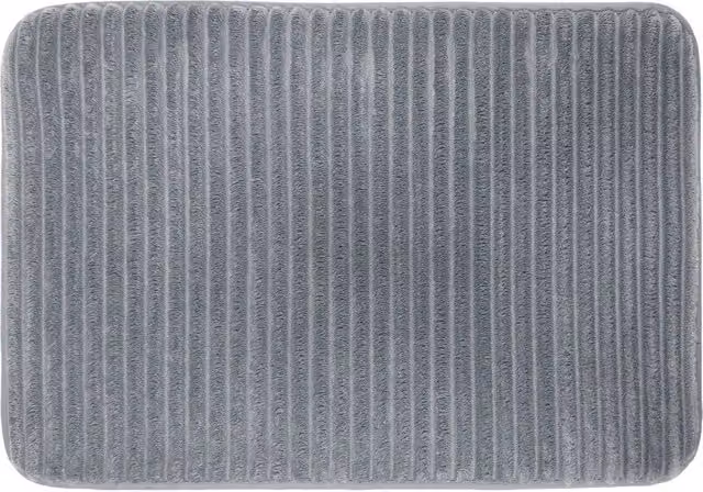 Allure Bath Fashions Ribbed Non-Slip Memory Foam Bath Mat, Anthracite Grey, W/D: 60 x 40 cm
