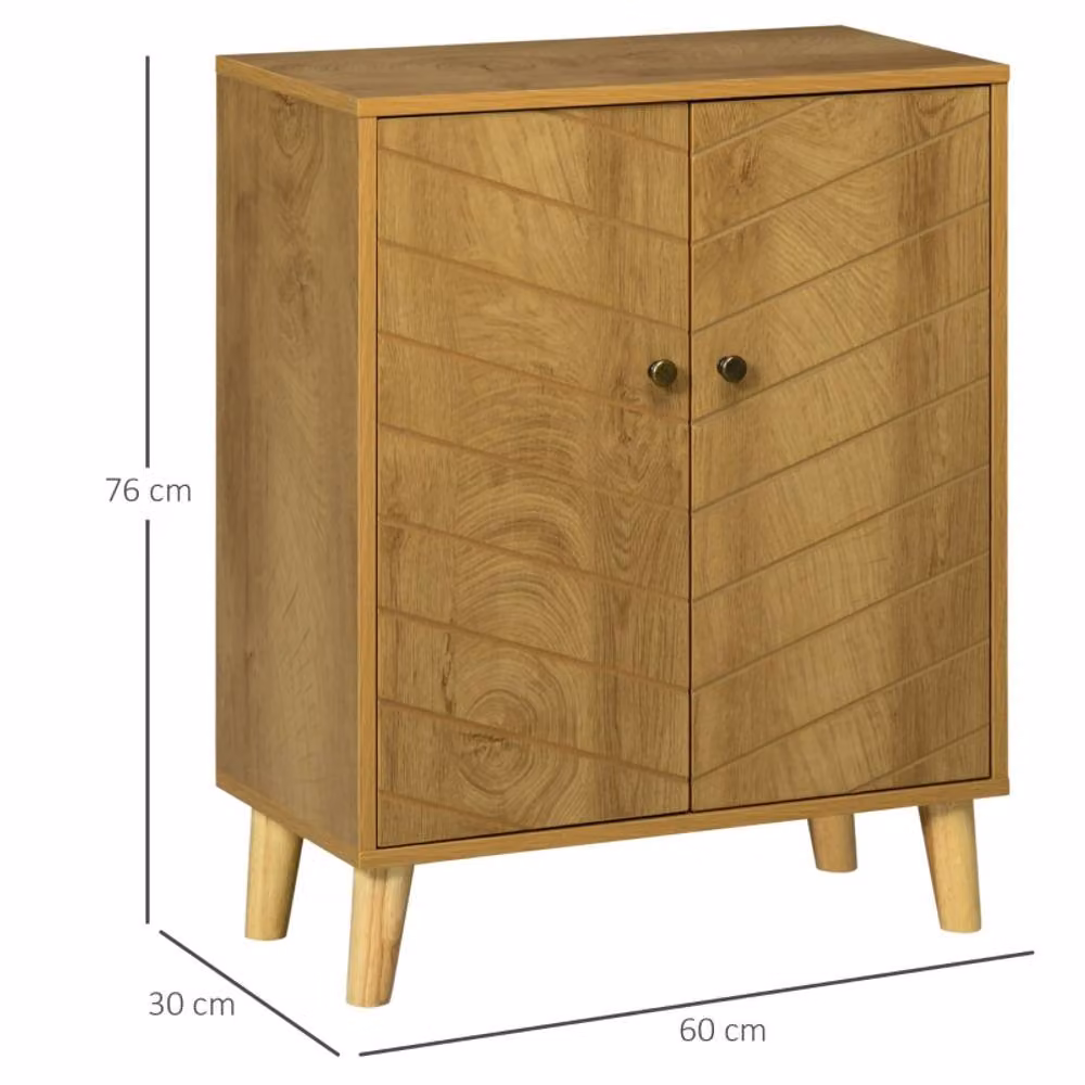 STILVORA Modern Freestanding Storage Cabinet in Brown with Hinged Doors and Internal Shelves – 3