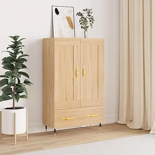 vidaXL Modern Highboard in Brown Sonoma Oak, W/D/H: 69.5 x 31 x 115 cm – 2