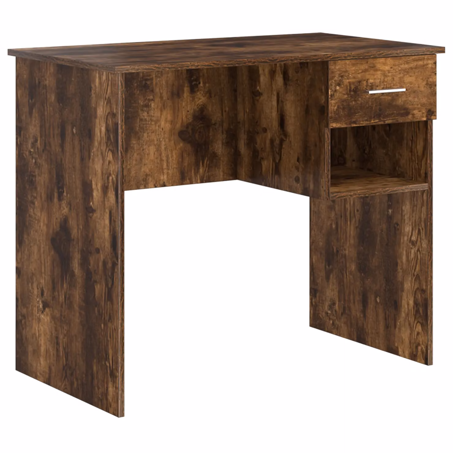 Berkfield Home Office Writing Desk with Storage in Smoked Oak, W/D/H: 90 x 49.5 x 75 cm – 2