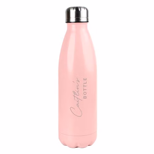 Personalised Memento Company Pink Metal Insulated Drinks Bottle, 750 ml