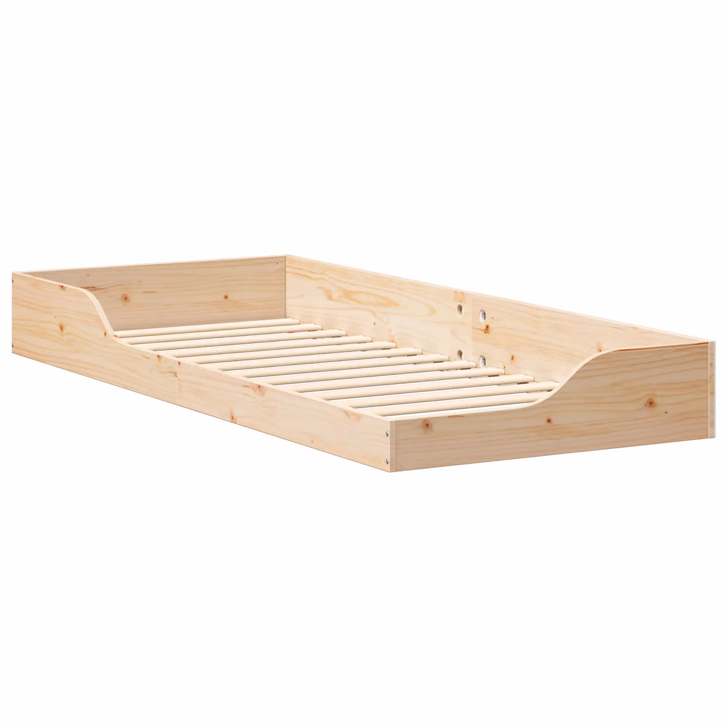 Berkfield Home Modern Solid Pine Wood Floor Bed Frame in Brown and Beige, W: 80 cm, L: 220 cm – 2