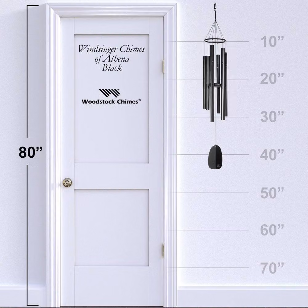 Woodstock Chimes Windsinger Chimes Of Athena Metal Hanging Wind Chimes in Black – 3