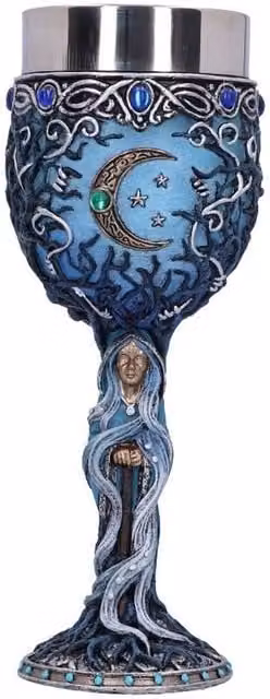Nemesis Now Crone Goblet in Blue and Grey Resin, Height: 20.8 cm