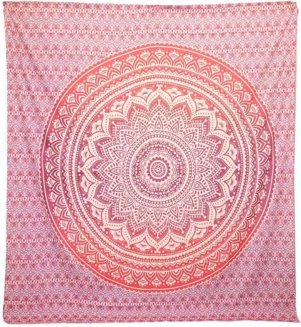 KDMD Umrao Mandala Purple Handcrafted Geometric Textile Wall Hanging and Beach Spread