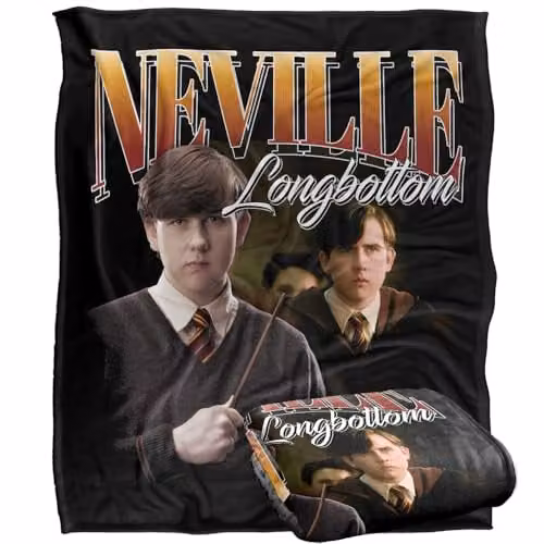 LOGOVISION Harry Potter Neville Longbottom Homage Super Soft Fleece Throw Blanket, Multicolour, W: 127.0 cm, D: 152.4 cm – 1
