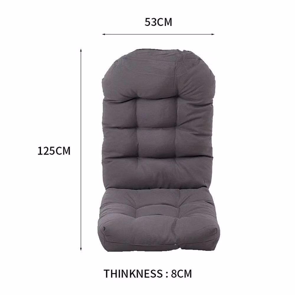 PAWNORA Rectangular Chair Cushion Seat Pad in Grey, W: 125 cm, D: 53 cm, H: 8 cm – 2