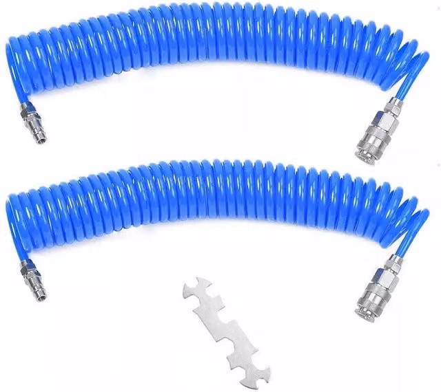 VOGREX 2-Pack 1/4 inch Flexible Blue Recoil Compressor Air Line Hose, 6m Each – 1