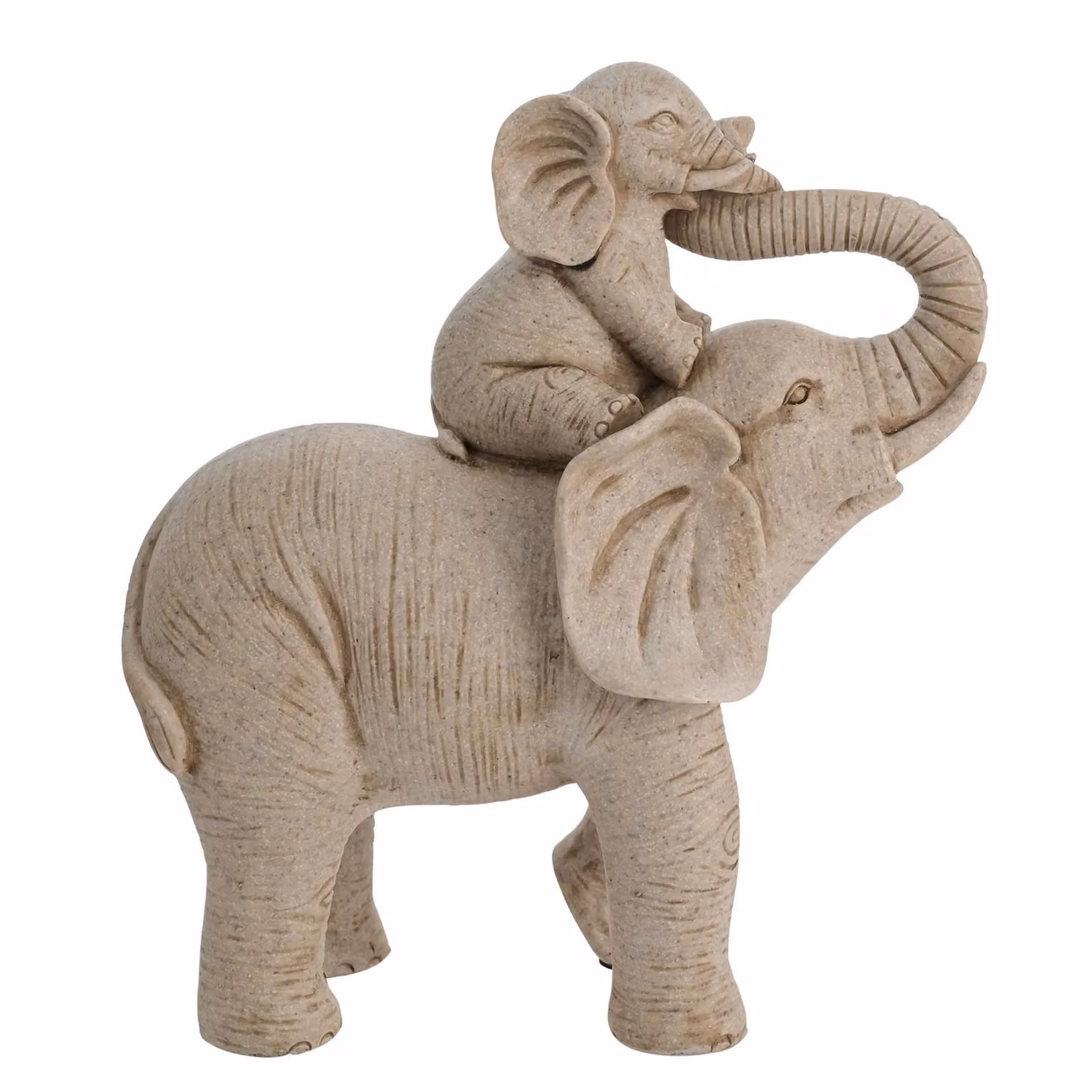 Naturecraft Elephant and Calf Sandstone Finish Figurine in Natural – 2
