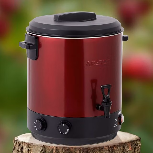 AREBOS Red Automatic Preserving Cooker and Catering Urn with Timer, Thermostat and Tap