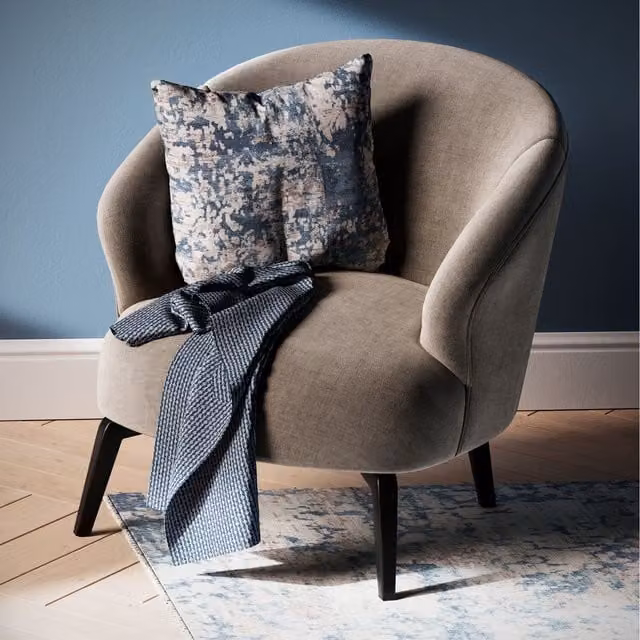 The Rug House Blue Graphic Square Cotton Washable Cushion Cover