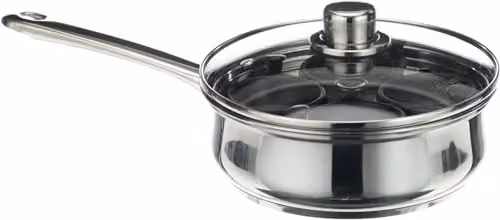 KitchenCraft Non Stick Stainless Steel 4 Egg Poacher Pan in Silver, Diameter: 20.5 cm – 10