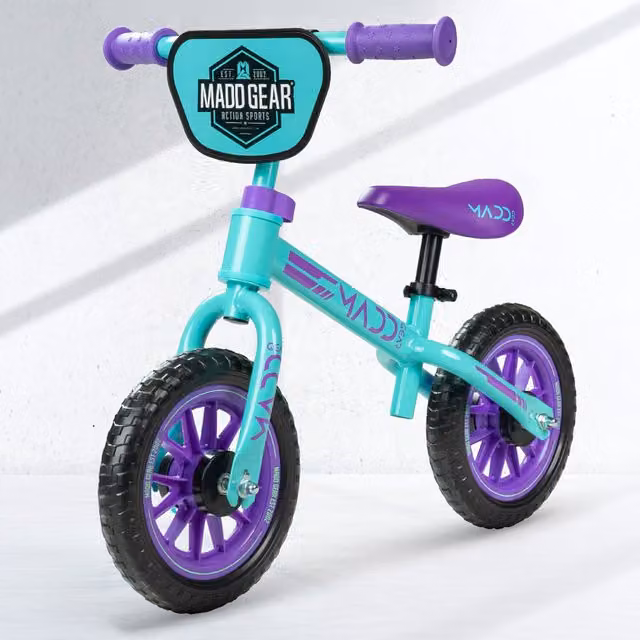 Madd Gear My 1st BMX Lightweight Balance Bike in Turquoise, Purple and Petrol