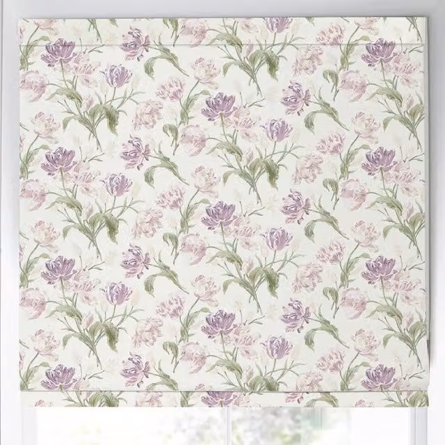 Laura Ashley Gosford Made to Measure Blackout Roman Blind in Purple Floral Design