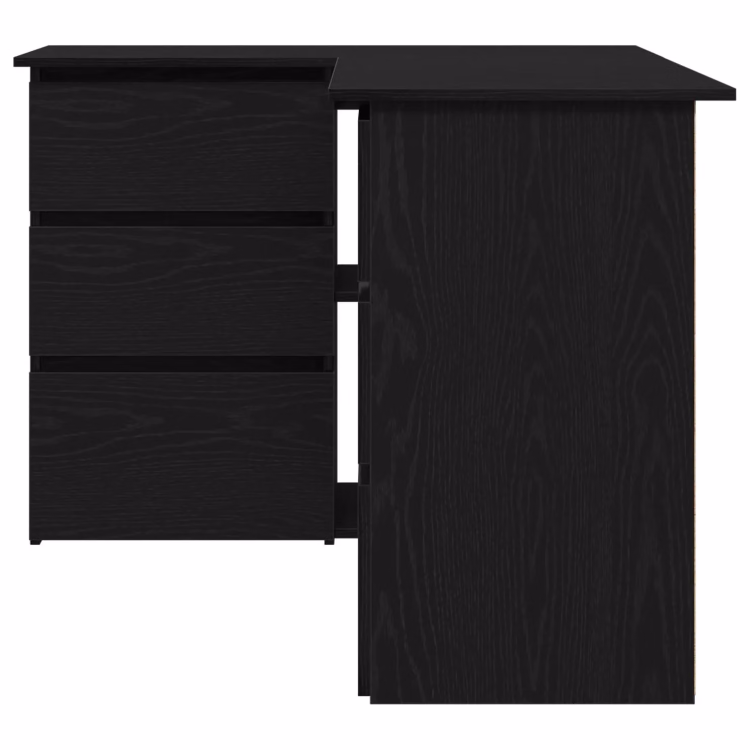 Berkfield Home Black Oak Corner Desk in Black Engineered Wood, W: 145 cm, D: 100 cm, H: 76 cm – 3