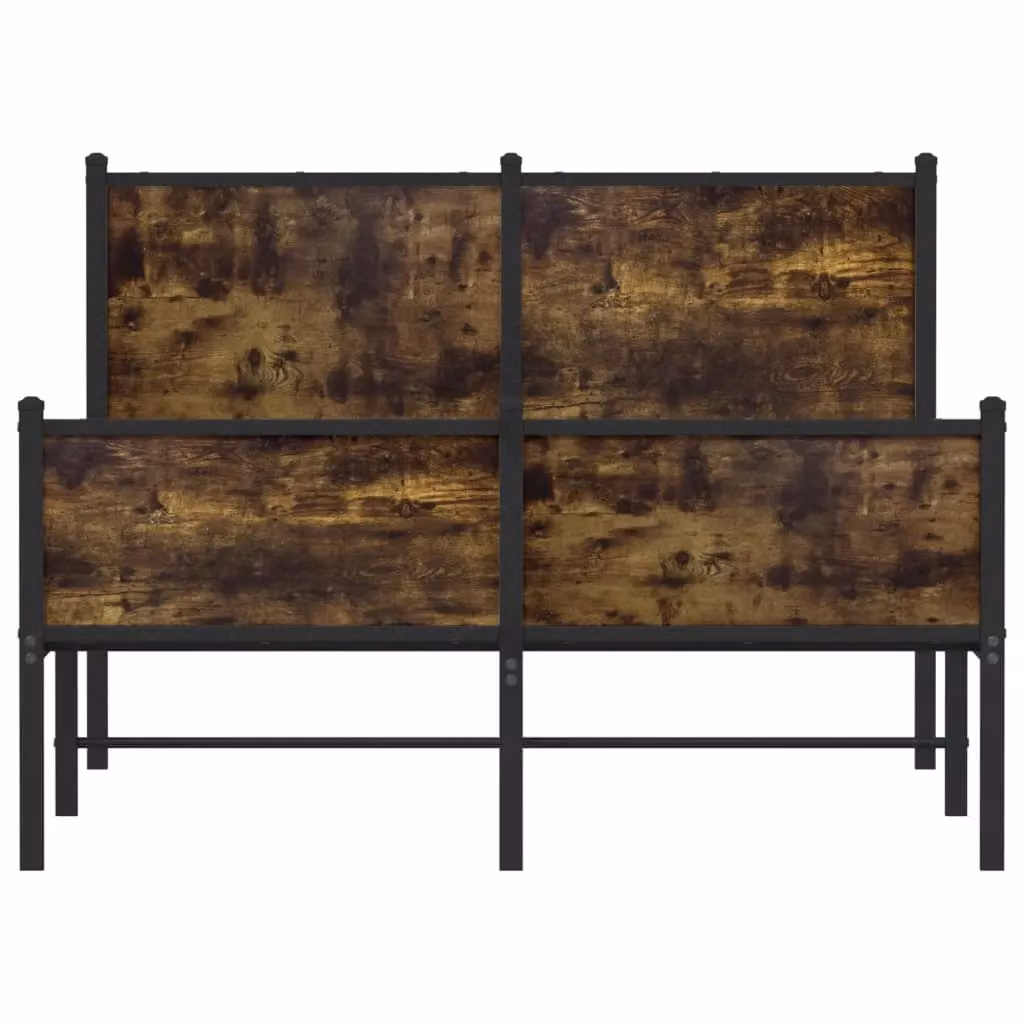 Berkfield Home Metal Bed Frame in Smoked Oak Brown, W/D/H: 120 x 190 cm – 3
