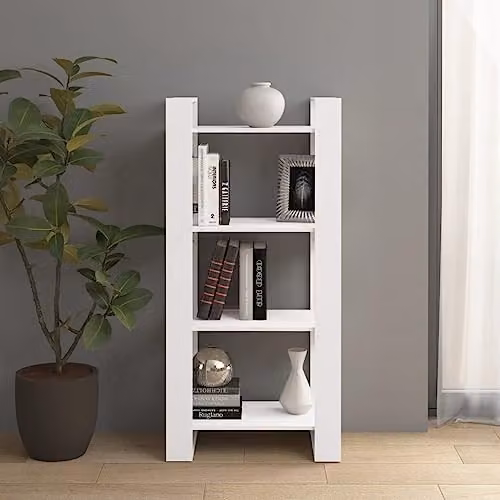 vidaXL Solid Wood Book Cabinet and Room Divider in White, W/D/H: 60 x 35 x 125 cm – 2