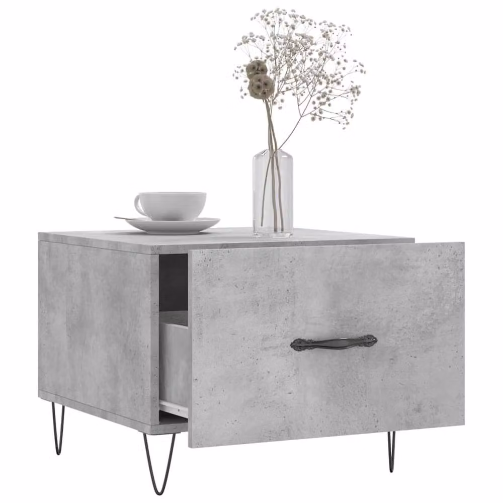 Berkfield Home Set of 2 Concrete Grey Square Coffee Tables, W/D/H: 50 x 50 x 40 cm – 2