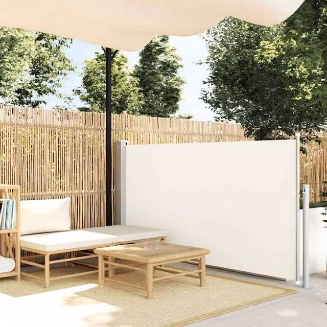 Berkfield Home Manual Pull Retractable Side Patio Awning in Beige, W/H: 120 x 500 cm