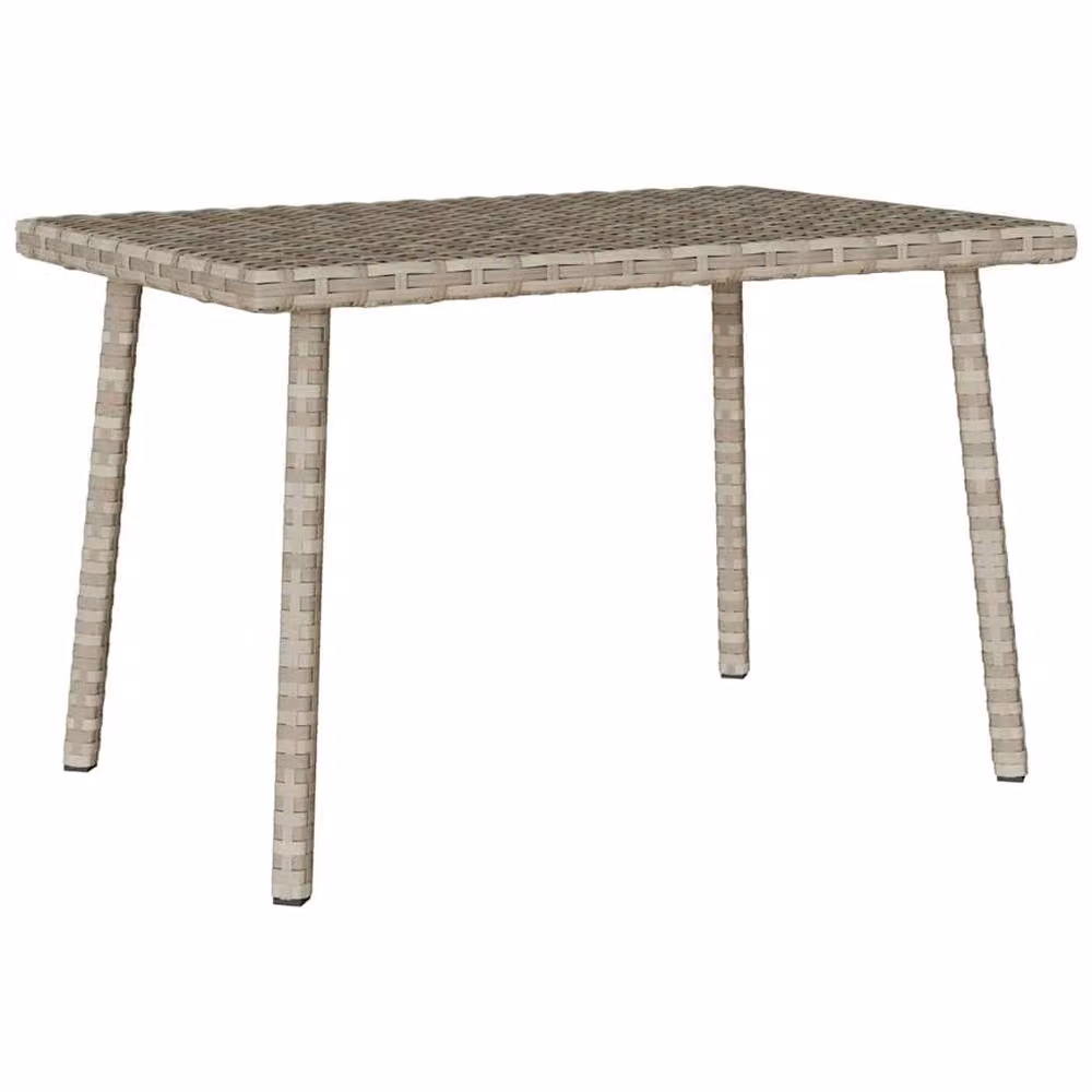 Berkfield Home Garden Rectangular Coffee Table in Light Grey Poly Rattan, W/D/H: 60 x 40 x 37 cm – 2