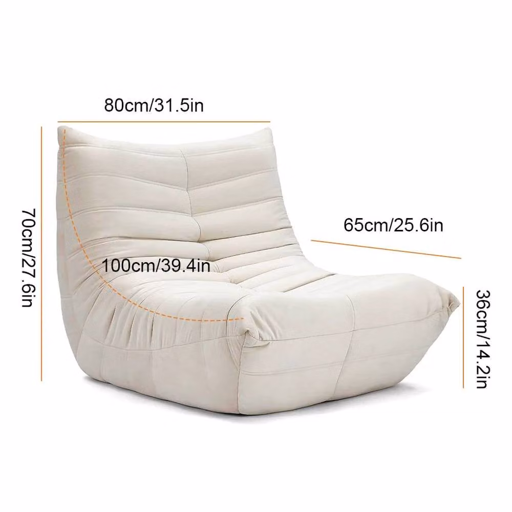 KORVIXA Contemporary Beige Velvet Lounge Chair – 2