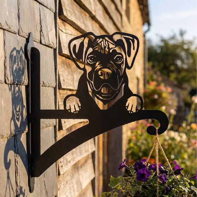 Laser Hut Metal Hanging Basket Bracket in Black