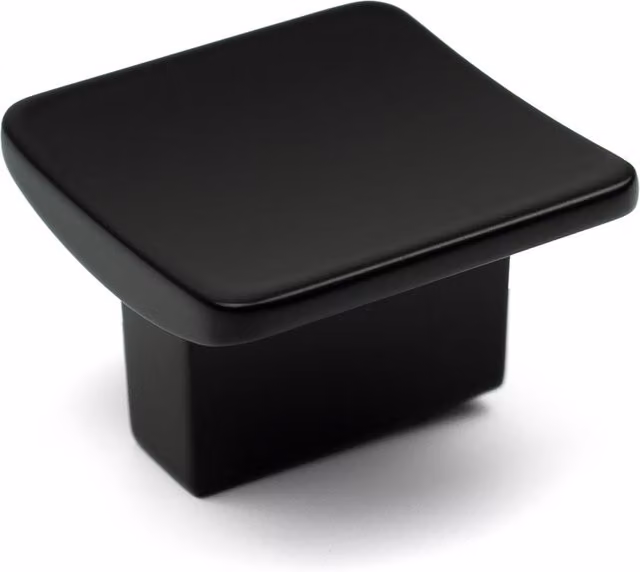 Handle & Home Matt Black Small Square Zinc Kitchen Cabinet Knob
