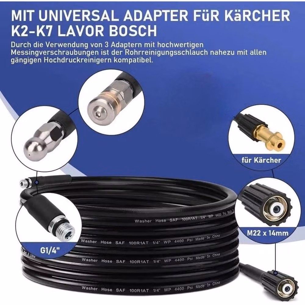 Flavora Black Anti-Kink Power Washer Hose Pipe, 100g – 4