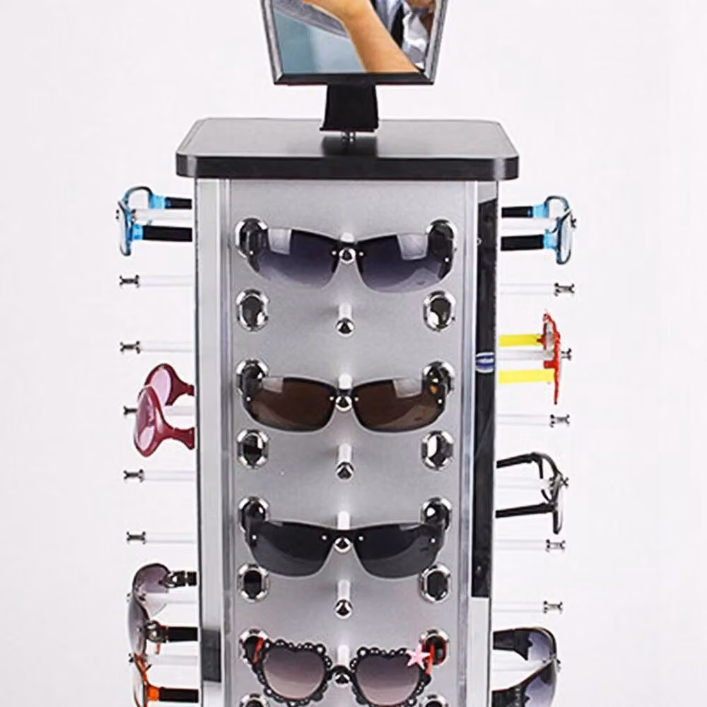 NESTLUNE Silver Rotating Sunglasses Display Stand Rack for 44 Pairs, H 100 cm x W 15 cm x D 15 cm – 3