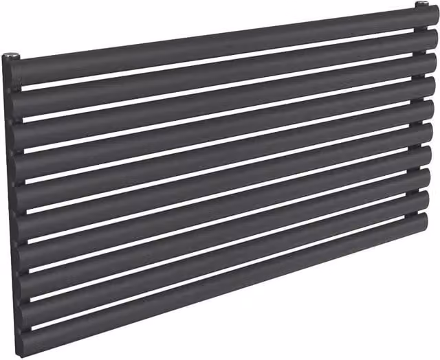 Bathroom Kingdom Nevah Anthracite Single Oval Radiator, Grey, W/H: 59.0 x 120.0 cm – 1