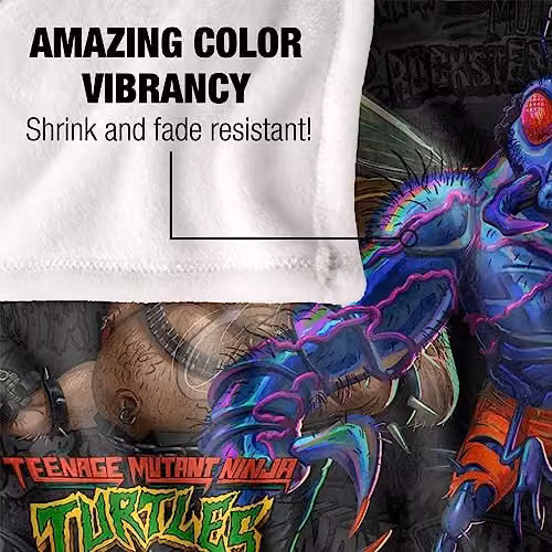 LOGOVISION Teenage Mutant Ninja Turtles Mutant Mayhem Mutant Baddies and Patches Multicolour Fleece Blanket – 4