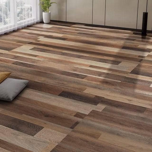 Darphe 36 Piece Wood Grain PVC Self Adhesive Flooring, Multicolour Brown