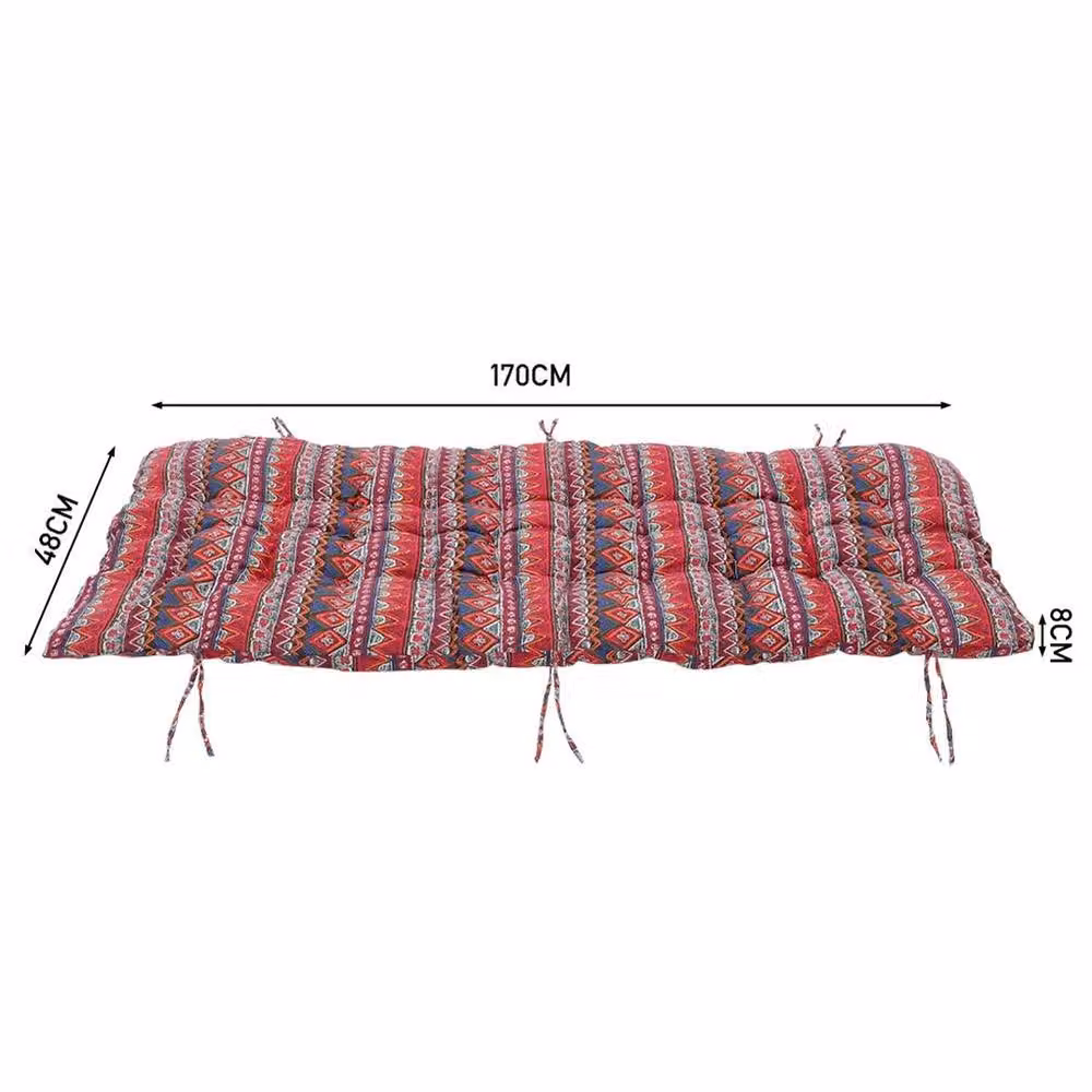 VOGREX Red Ethnic Style Sun Lounger Cushion, W/D/H: 48 x 170 x 8 cm – 2