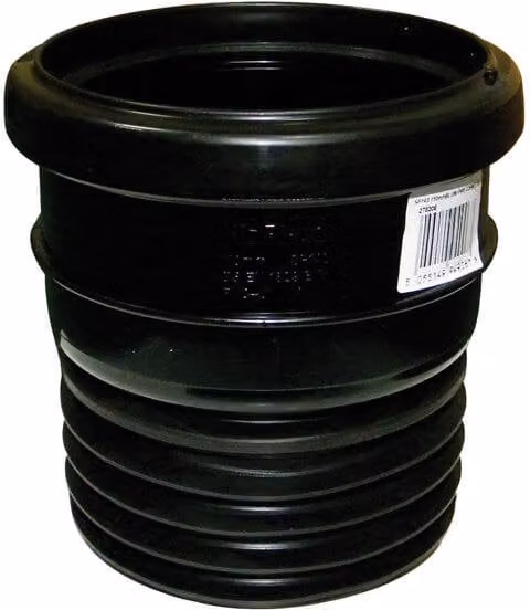 FloPlast Universal Adaptor for Ring Seal Soil PVC Pipe to Cast Iron or Clay Drainage, Black