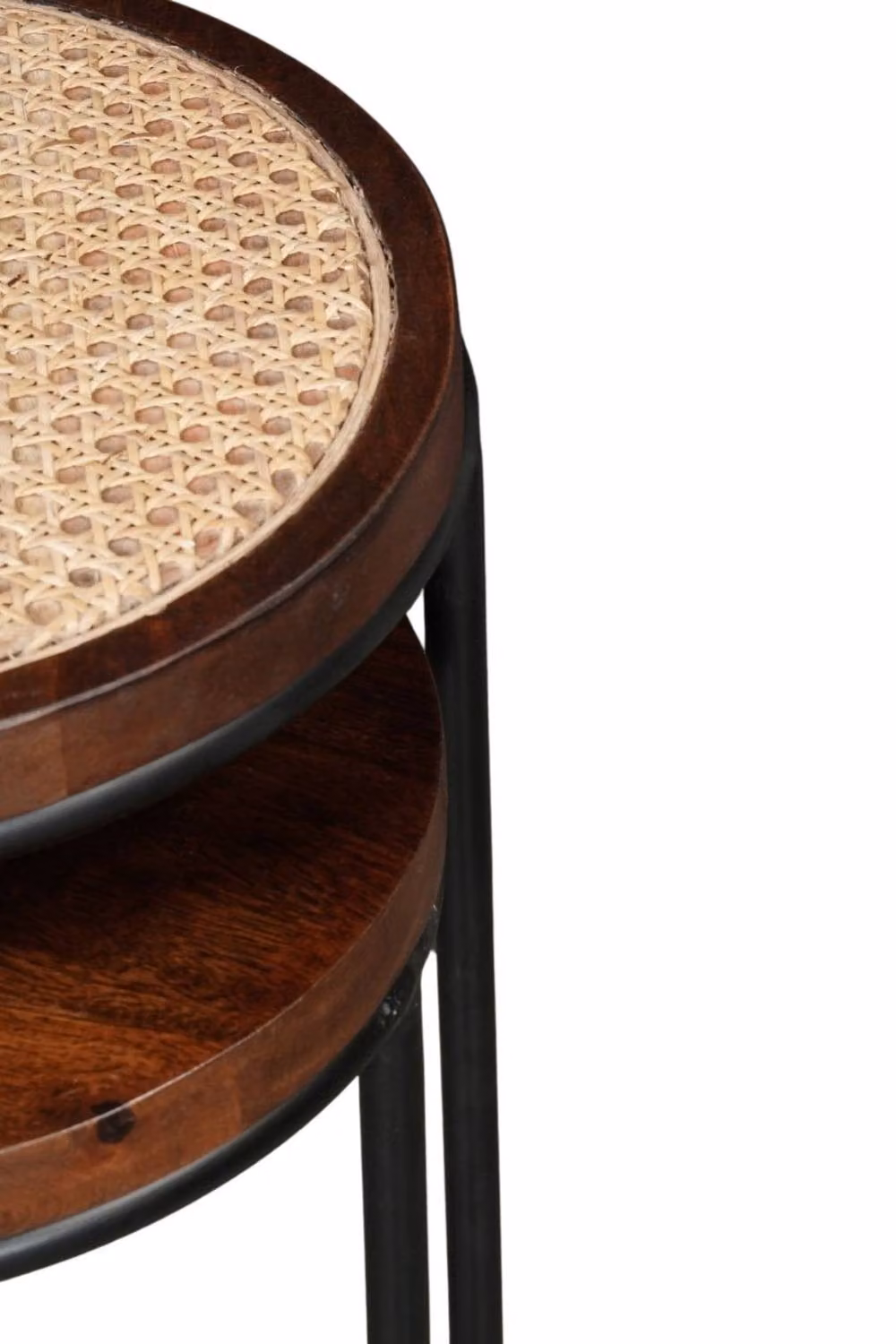 IH Design Giselle Nest of 2 Round Tables in Walnut and Metal – 4