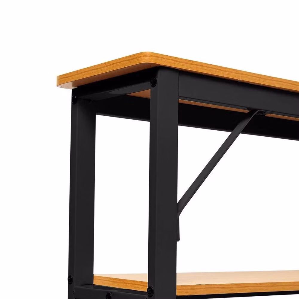 ERGOVEXA Modern Double Tier Console Table with Black Frame and MDF Laminate Finish – 5