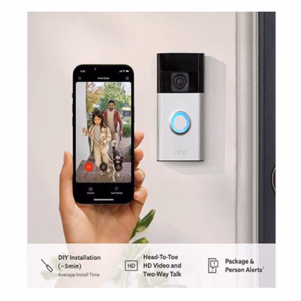 Ring Video Doorbell Battery Powered in Silver – 3